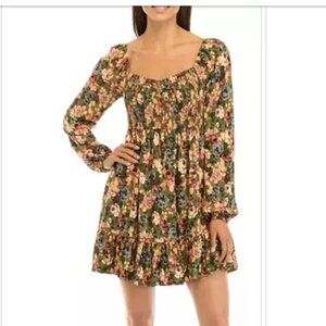 NWT Oak & Trellis Women's Long Sleeve Smocked Dress Size XL